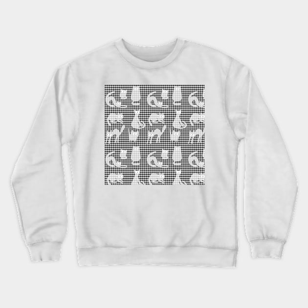 eclectic cats optical illusion plaids Crewneck Sweatshirt by justrachna